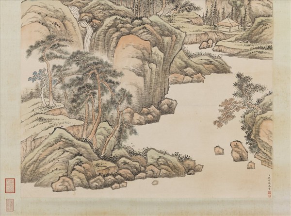 清錢維城畫崑閬松雲　軸