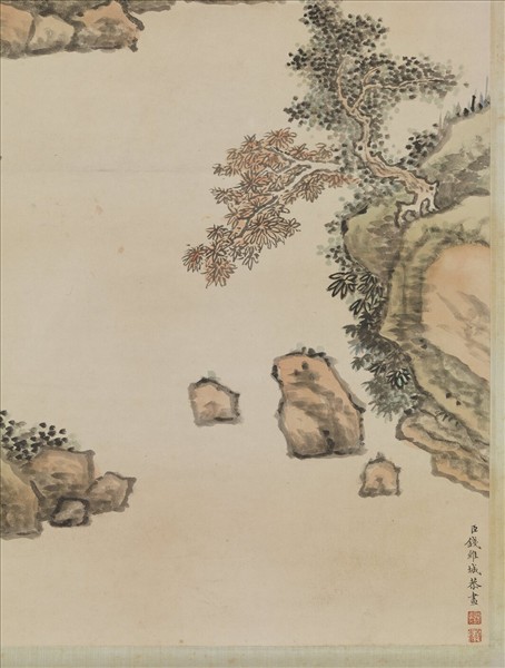 清錢維城畫崑閬松雲　軸