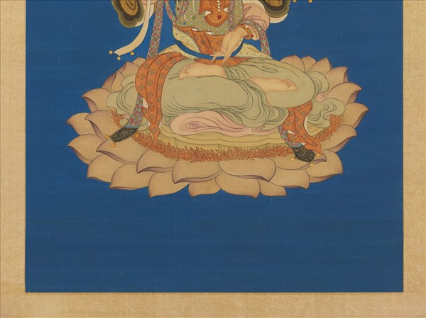 清丁觀鵬畫蓮座文殊像　軸