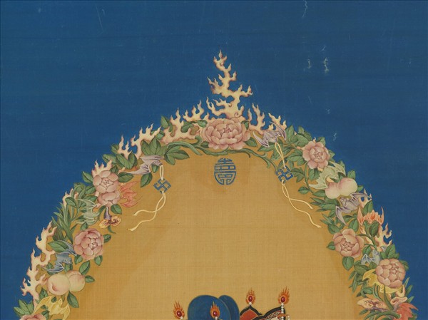 清丁觀鵬畫蓮座文殊像　軸