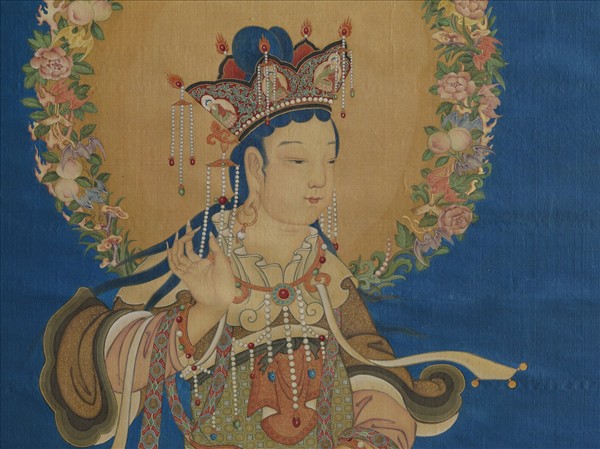 清丁觀鵬畫蓮座文殊像　軸