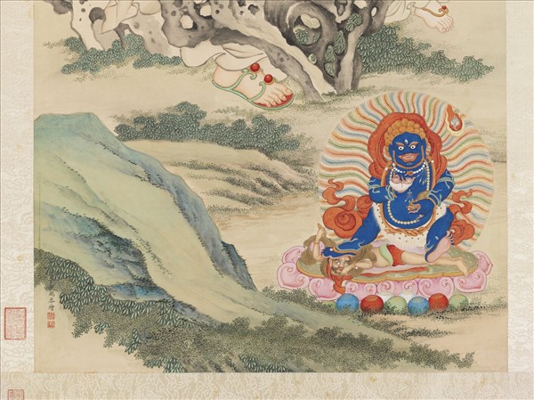 清丁觀鵬畫十六應真像（七）第七嘎納嘎巴薩尊者　軸