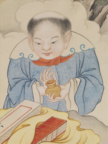 清丁觀鵬畫十六應真像（七）第七嘎納嘎巴薩尊者　軸