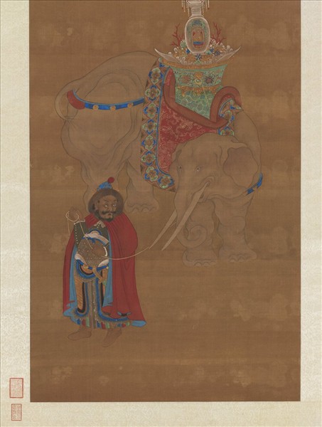 無款貢象圖　軸