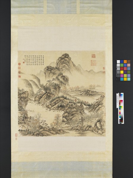 清董邦達畫山水高宗御題　軸