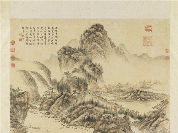 清董邦達畫山水高宗御題　軸