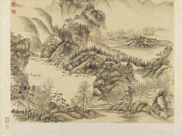 清董邦達畫山水高宗御題　軸