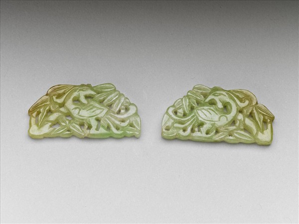 翠玉竹鳥紋挑牌