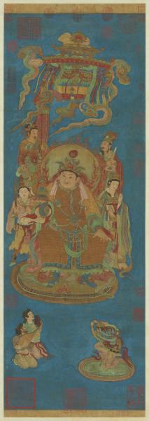 唐尉遲乙僧護國天王像　軸