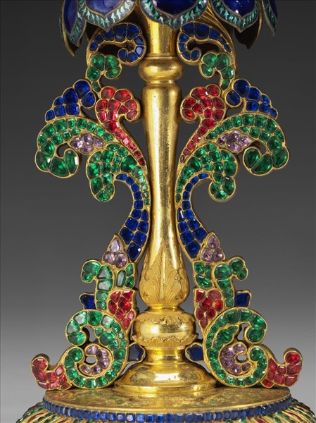 銅鎏金嵌料石八寶-華蓋