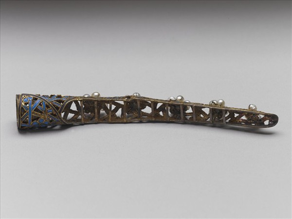 點翠雙喜字冰梅紋鑲珠石指甲套