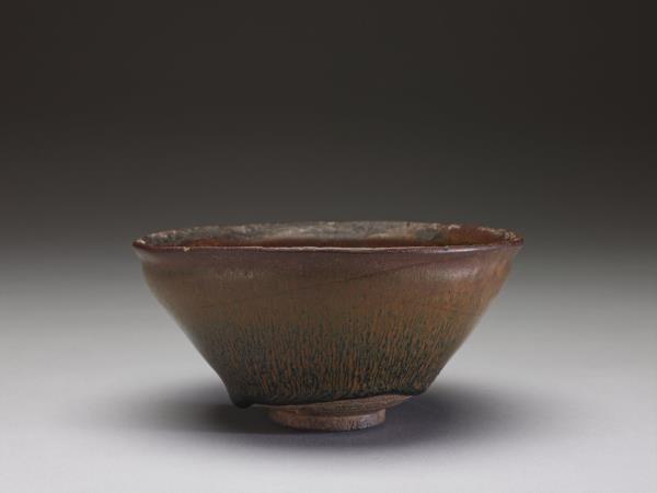 中国古美術 宋建窯 刻詩文兔毫盞 詩文刻紋 茶碗 茶道具 骨董逸品 古陶器 文房 南宋建窯醬釉兔毫紋茶盞- 故宮