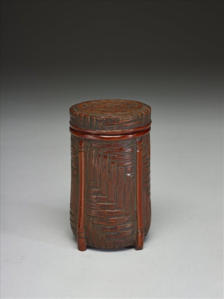 日本 明治時代 竹刻茶葉罐