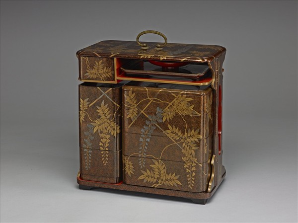 日本 蒔繪藤花紋提架