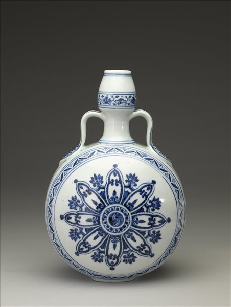 青花寶相花紋扁壺