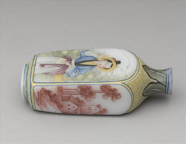 玻璃胎畫琺瑯人物鼻煙壺