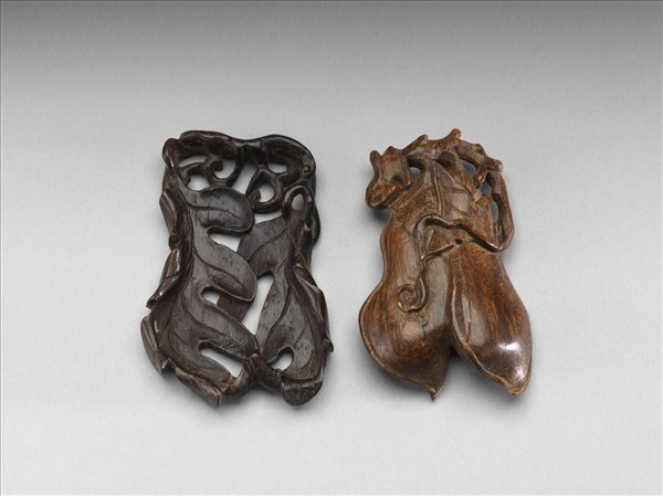 沉香木雕雙扁豆