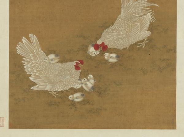 明宣宗畫子母雞圖　軸