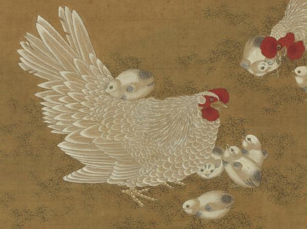明宣宗畫子母雞圖　軸
