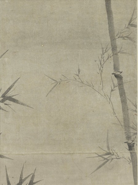 明夏昶奇石修篁圖　軸