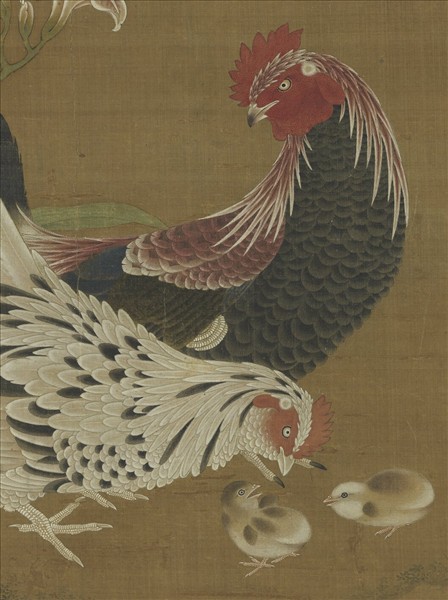 明人畫雞　軸