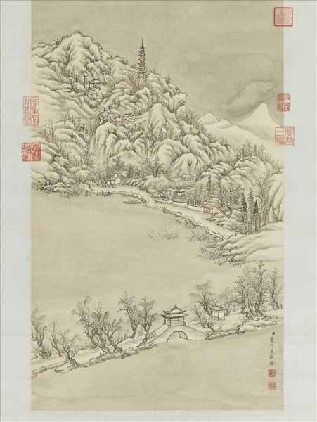 清董邦達斷橋殘雪御題　軸