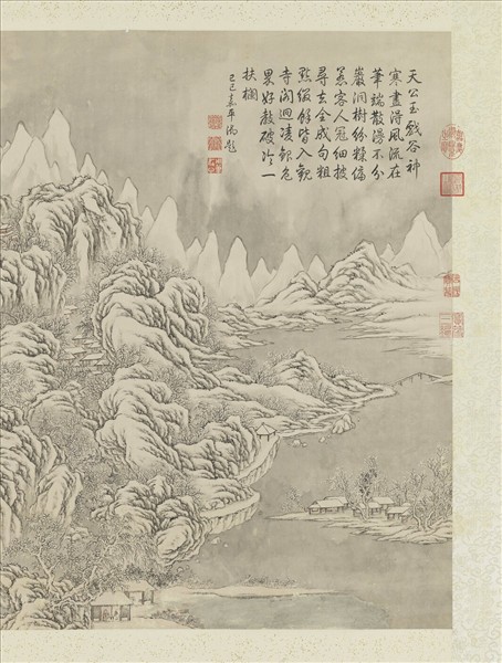 清董邦達雪景高宗御題　軸