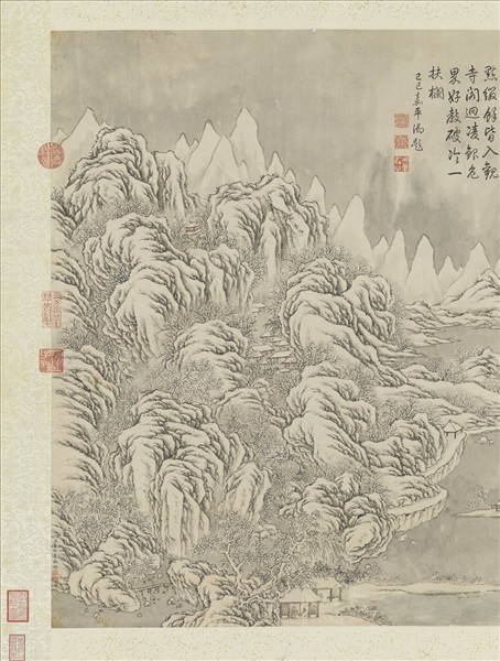 清董邦達雪景高宗御題　軸