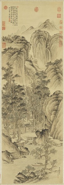 清董邦達摹王蒙幽林清逸　軸