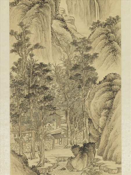 清董邦達摹王蒙幽林清逸　軸