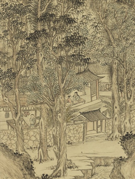 清董邦達摹王蒙幽林清逸　軸