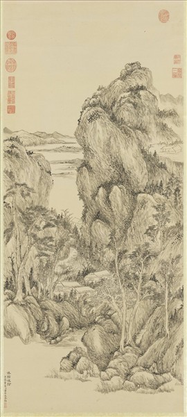 清董邦達仿王蒙仙館澄陰　軸