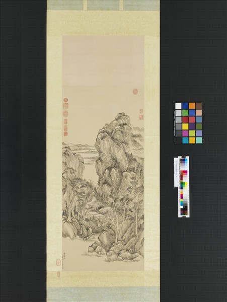 清董邦達仿王蒙仙館澄陰　軸