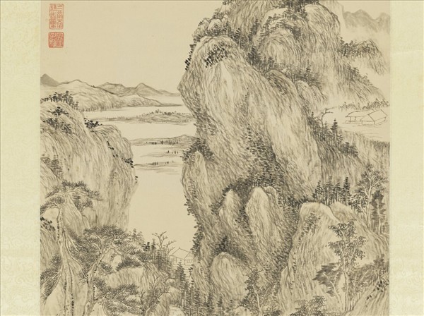 清董邦達仿王蒙仙館澄陰　軸