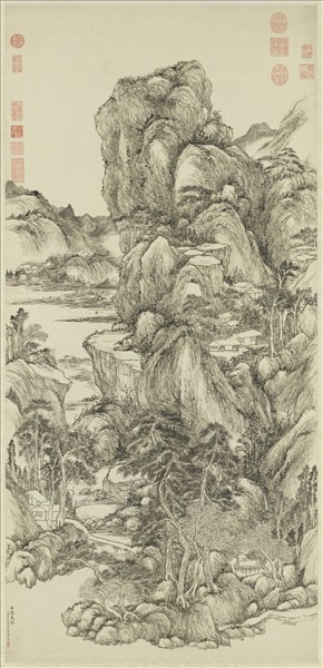 清董邦達倣王蒙萬疊芙蓉　軸