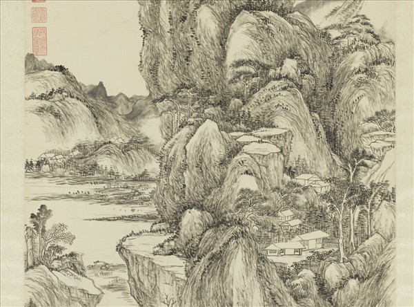 清董邦達倣王蒙萬疊芙蓉　軸