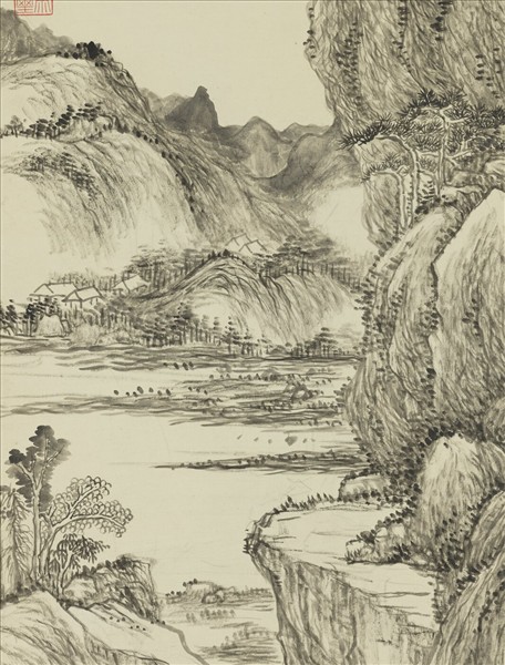 清董邦達倣王蒙萬疊芙蓉　軸