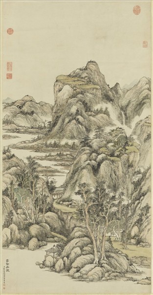 清董邦達倣陸廣雲壑幽深　軸