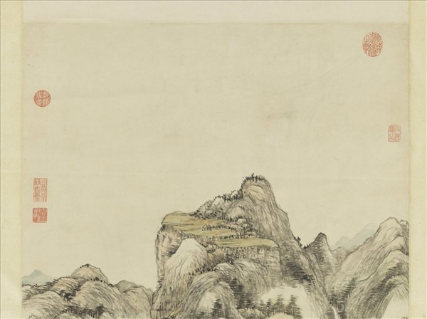 清董邦達倣陸廣雲壑幽深　軸