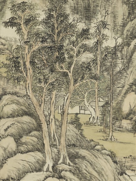 清董邦達倣陸廣雲壑幽深　軸