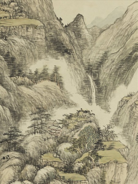 清董邦達倣陸廣雲壑幽深　軸