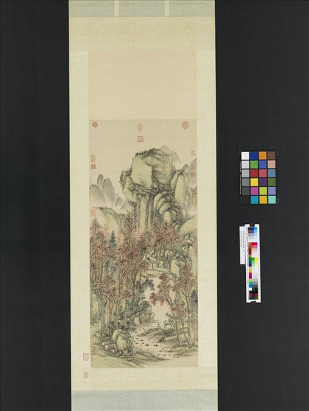 清董邦達倣陸廣楓林晴靄　軸