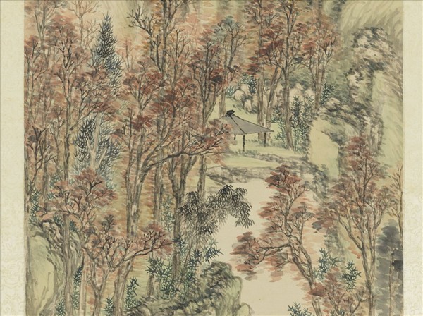 清董邦達倣陸廣楓林晴靄　軸