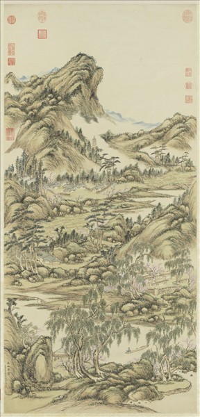 清董邦達倣趙令穰春山翠靄　軸