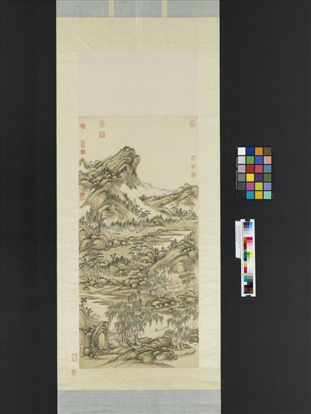 清董邦達倣趙令穰春山翠靄　軸