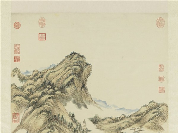 清董邦達倣趙令穰春山翠靄　軸