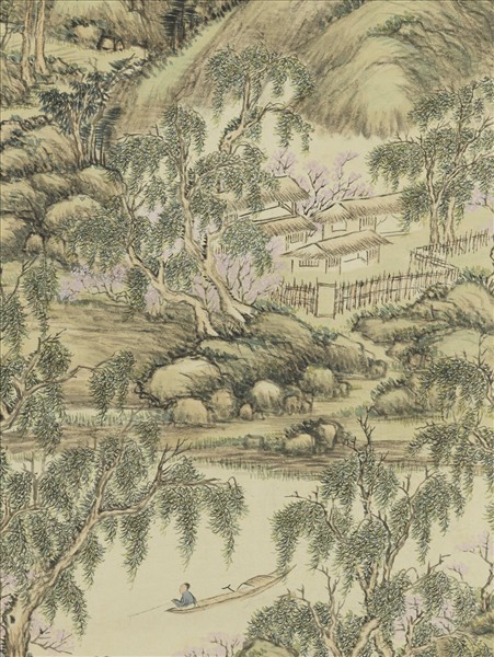 清董邦達倣趙令穰春山翠靄　軸