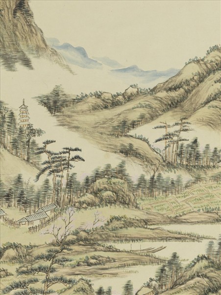 清董邦達倣趙令穰春山翠靄　軸