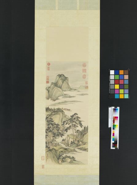 清董邦達松溪泛月　軸