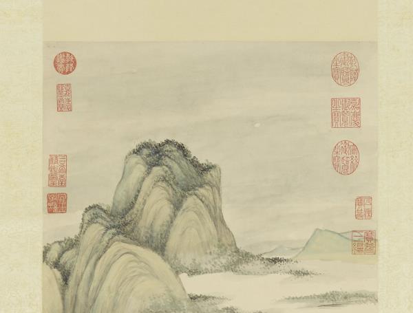 清董邦達松溪泛月　軸